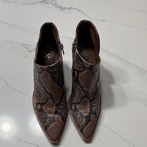 Vince Camuto Brown Snakeskin Ankle Booties